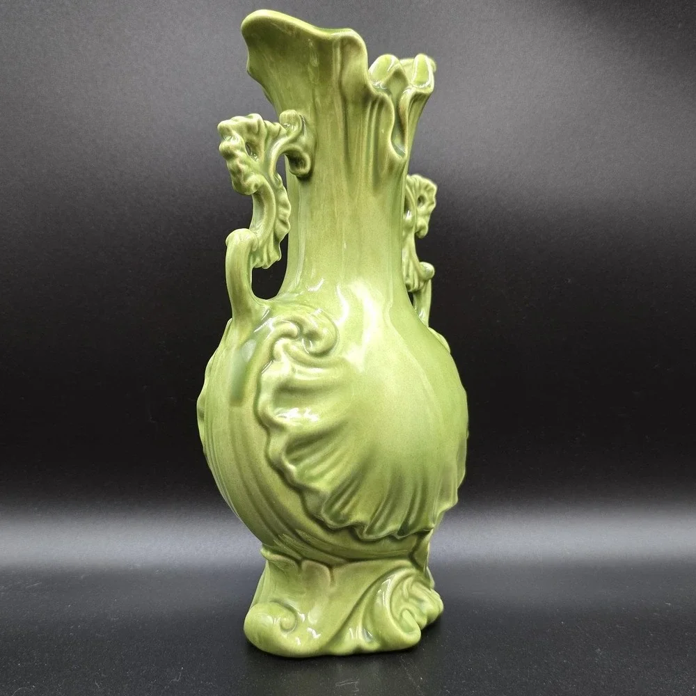Handmade‎ Green Art Pottery Vase 9